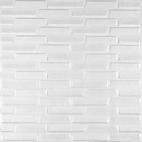 Біла самоклеюча 3D панель під цеглу Київ