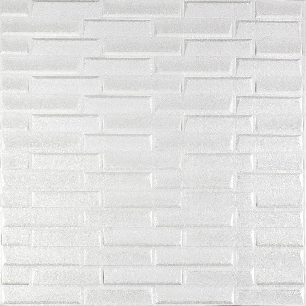 Біла самоклеюча 3D панель під цеглу Київ - фото 1