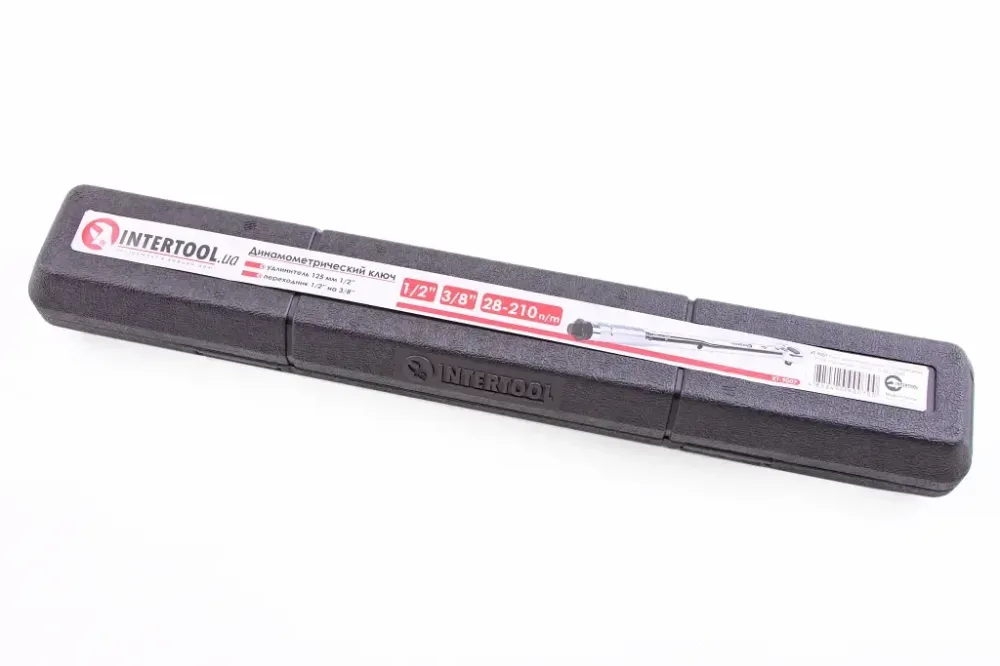 Ключ динамометричного 1/2 28-210Нм Intertool + перехід на 3/8 + подовжувач 125м Вінниця - фото 4