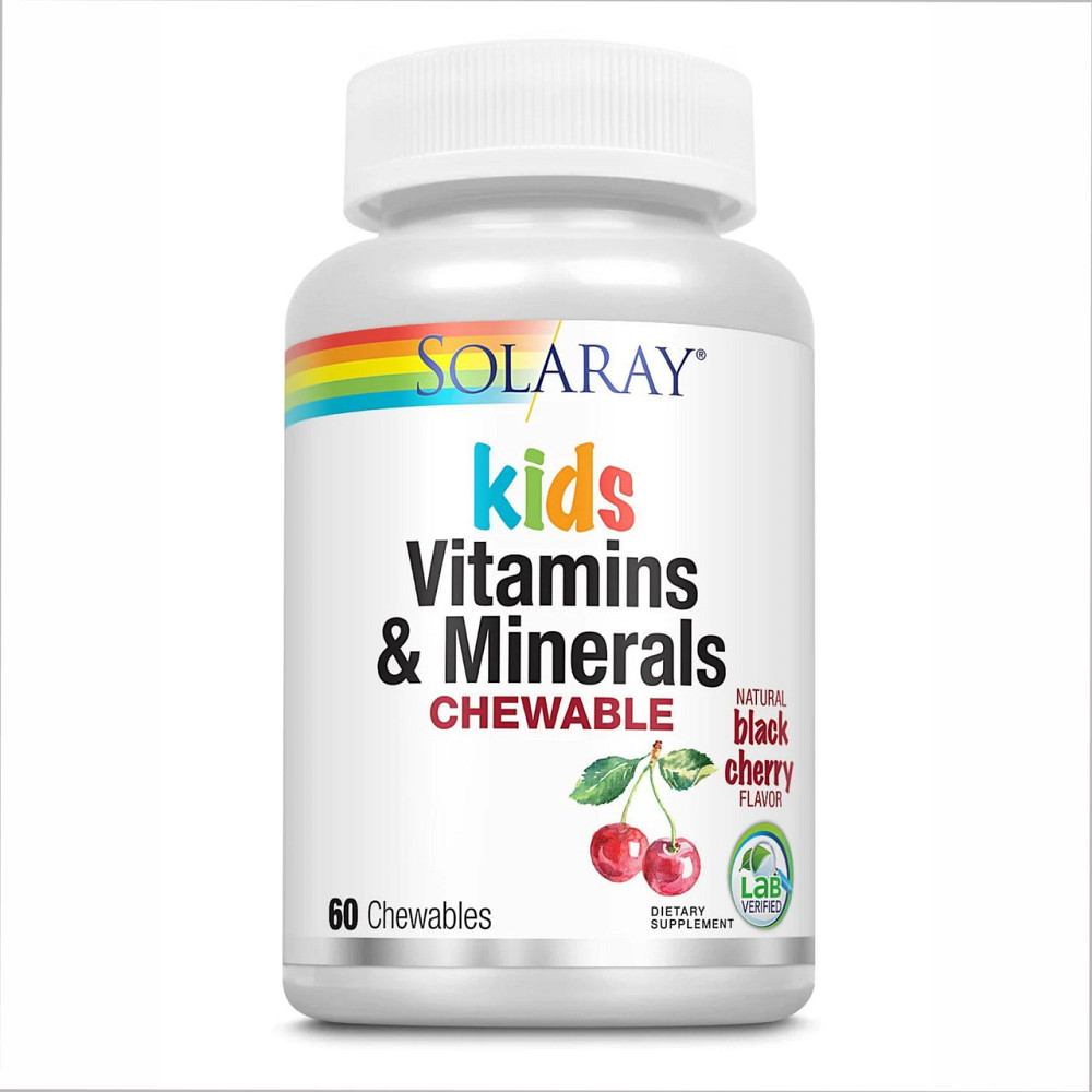 Жевательные витамины для детей Solaray Children's Vitamins & Minerals Chewable - 60 vcaps Black Cherry Киев - изображение 1