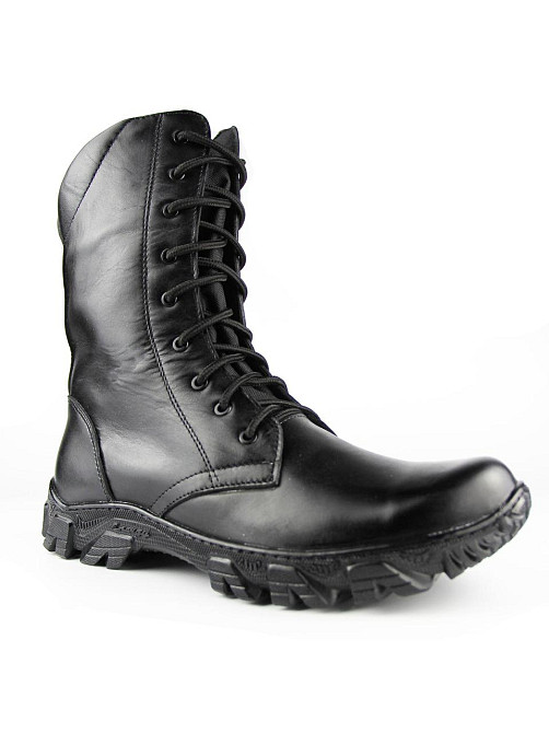 Мужские военные кожаные берцы демисезонные черные, тактические качественные кожаные берцы весна осень Львов - изображение 4