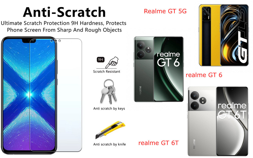 Защитное стекло NeoGlass для Realme GT 5G, realme GT 6, realme GT 6T – ультрапрозрачное и устойчивое Киев - изображение 1