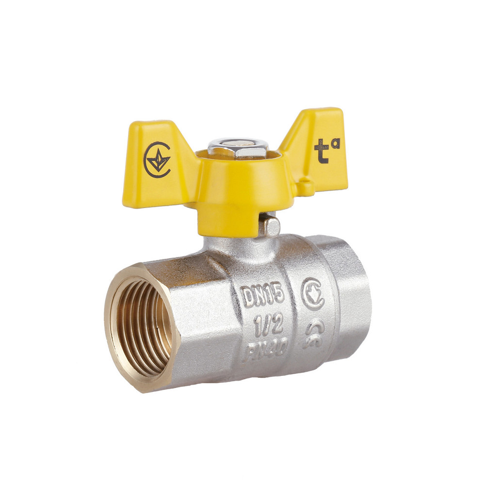 Кран кульовий Thermo Alliance Standart 1/2" ВР для газу (метелик) SD602NG15PN40 Київ - фото 9