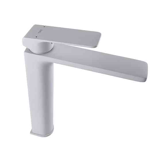 Змішувач для умивальника TOPAZ ODISS TO 18203-H52-WW високий, Білий Мат.,шланги TAQ-M1055,D25 Луцьк