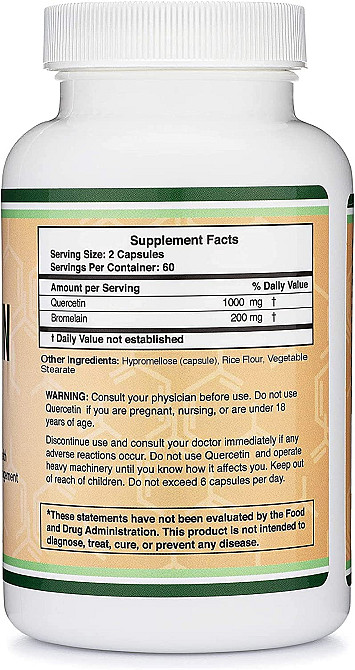 Кверцетин с бромелайном Double Wood Quercetin With Bromelain 1200 mg 120 capsules Луцк - изображение 2