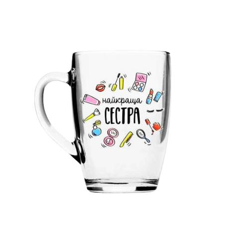 Чашка Найкраща сестра 320мл скло(Luminarc) (в коробці) 3325 прозорий Кварта Житомир