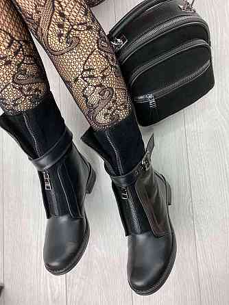 Черевики жіночі M.KRAFT чорні натуральна шкіра зима висота 20см каблук 4см (2482) 37р.41р. Коломыя