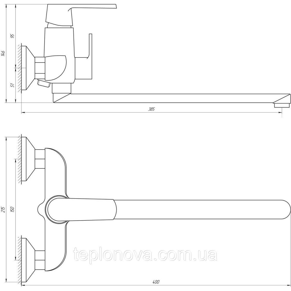 Змішувач для ванни Globus Lux Laguna GLA-0208 Чернівці - фото 4