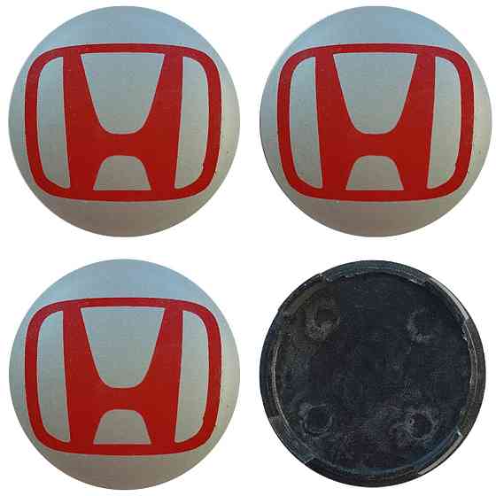 Ковпачки (заглушки) на диски Honda 69/64мм сіро-червоний 4шт Киев