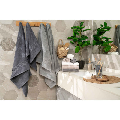 Рушник Ardesto набір махрових Lotus 2 шт 50х90 см індіго, 70х140см, 100% бавовна, сірий (ART2357SG) Вінниця - фото 10