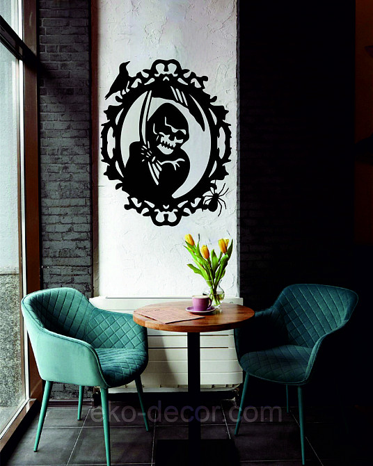 Декоративное настенное Панно «Смерть с косой», Декор на стену 90*70 см, Черный Киев - изображение 9