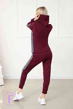 Повсякденний жіночий костюм із трикотажу "Flex" оптом | Норма і батал | Розпродаж моделі Марсала, 46-48 Київ