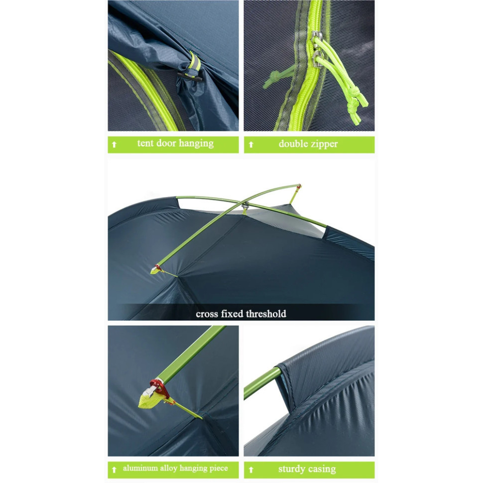 Палатка двухместная Naturehike Tagar NH17T180-J, темная голубая Киев - изображение 6