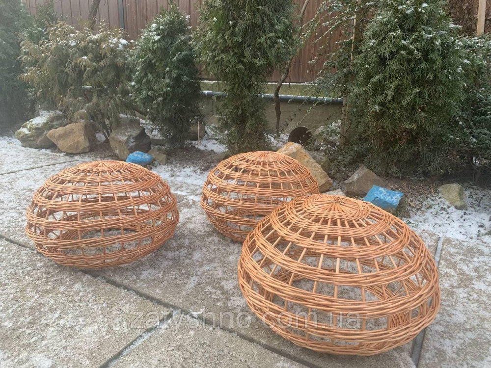 Плетена люстра у вигляді сплюснутої кулі Київ - фото 6