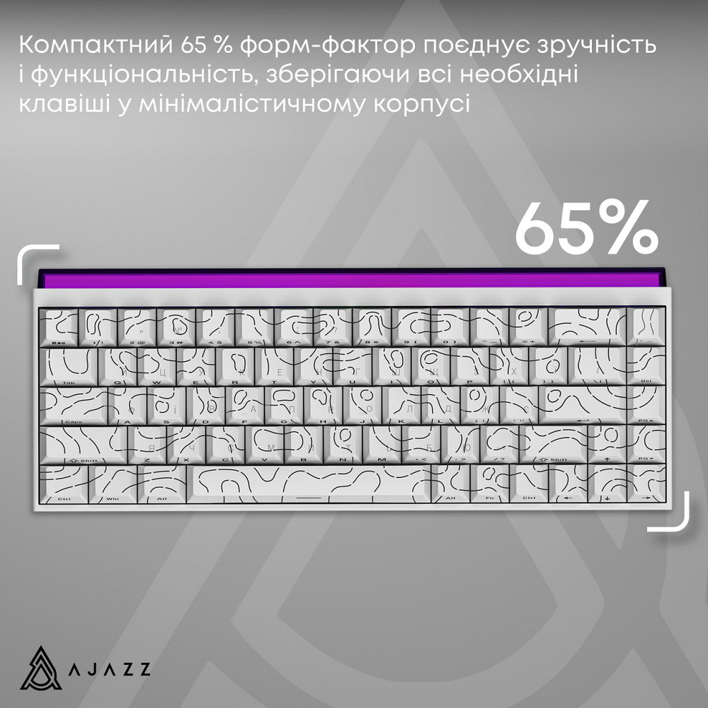 Клавіатура Ajazz NK68 Red Switch White USB-C (NK68-R-S-W) ( 20881 ) Харків - фото 20