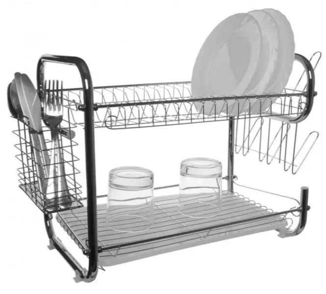 Настольная сушилка с поддоном из нержавеющей стали для посуды 42*23*37 см UNIQUE UN-2001 Одесса - изображение 8