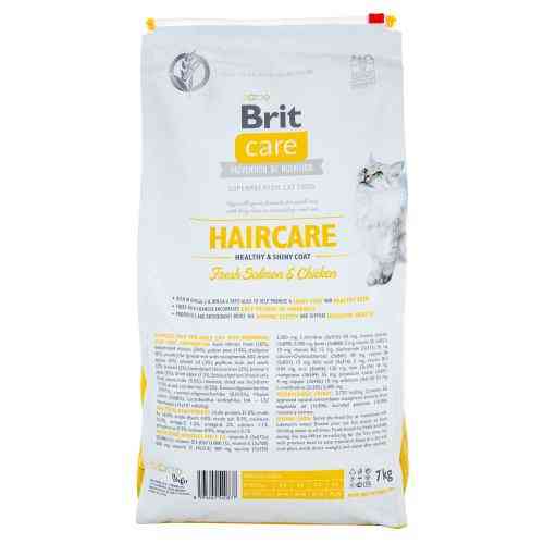 Корм сухий Brit Care Cat Grain Free Haircare Healthy and Shiny Coat для котів догляд за шкірою і шерстю лосось та курка 7 кг Київ