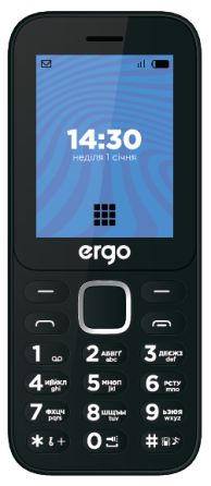 Мобільний телефон ERGO E241 Dual Sim Black (6716239) Київ