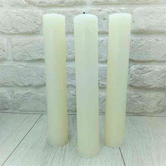 Свеча хозяйственная парафиновая 24×4 см — белая толстая свеча длительного горения (72 часа) Харьков