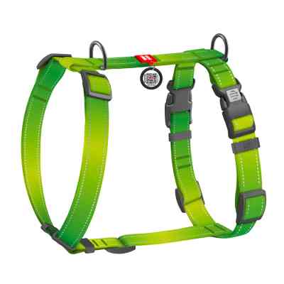 Шлей для собак WAUDOG Nylon Mono анатомическая H-образная с QR паспортом, пластиковый фастекс, L салатовая (54585) Винница