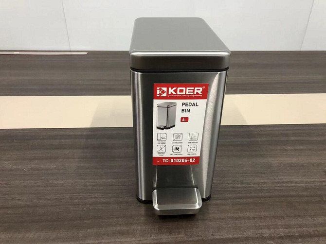 Мусорное ведро с плавным закрытием Koer TC-010206-02 6 л цвет нерж. сталь антипалец (KR5594) Черновцы - изображение 7