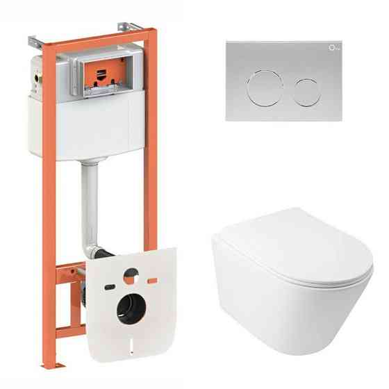 Готове рішення Qtap для ванної кімнати: підвісний унітаз Swan Ultra Quiet 485x360x320 + комплект інсталяції Nest 4 в 1 (кругла Київ