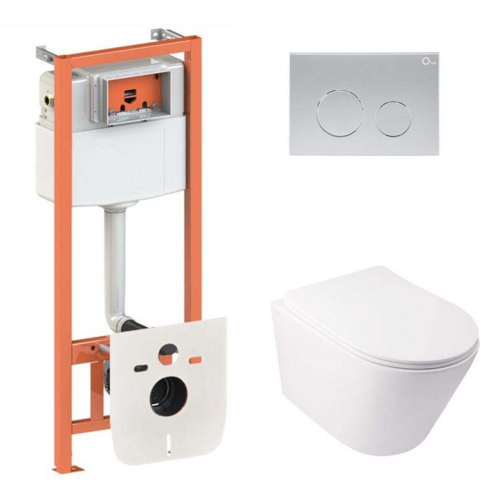 Готове рішення Qtap для ванної кімнати: підвісний унітаз Swan Ultra Quiet 485x360x320 + комплект інсталяції Nest 4 в 1 (кругла Київ - фото 1