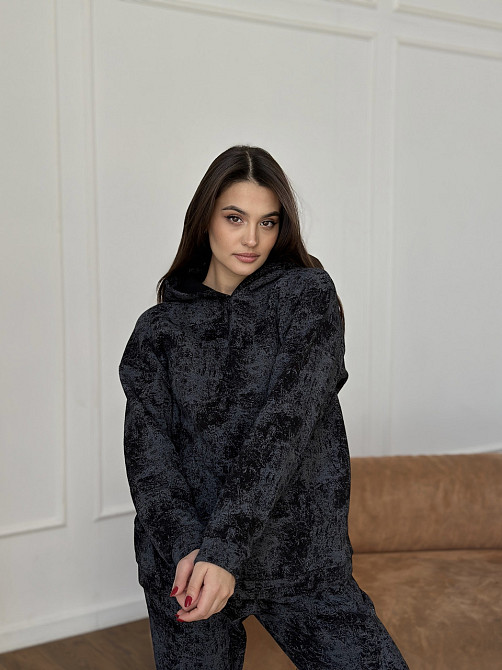 Теплый костюм женский мраморный принт на флисе S/M Харьков - изображение 5