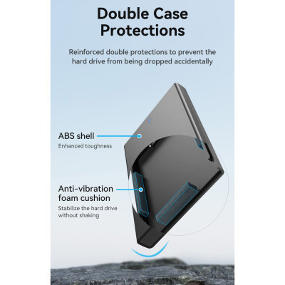 Кишеня зовнішня Vention 2.5" HDD/SSD USB 3.0 Micro-B Black (KPAB0) Вінниця - фото 10