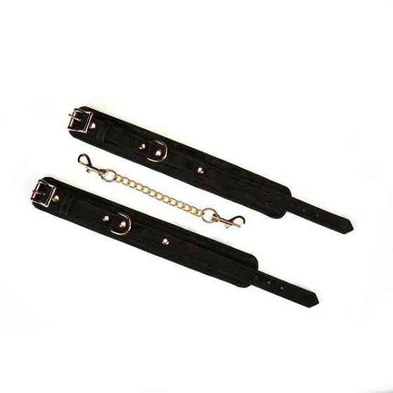 Поножі Liebe Seele Boudoir Amor Ankle Cuffs Black, знімний з’єднувальний ланцюжок Sex Aura Київ