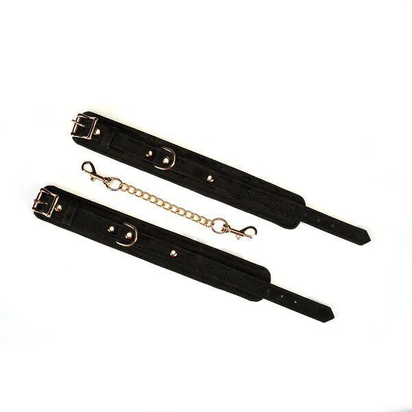 Поножі Liebe Seele Boudoir Amor Ankle Cuffs Black, знімний з’єднувальний ланцюжок Sex Aura Київ - фото 4