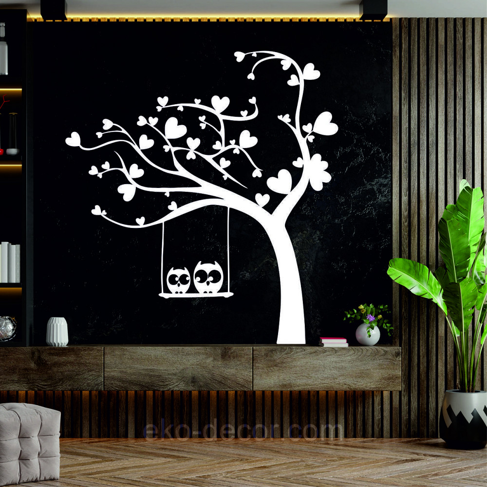 Декоративное настенное Панно «Совы на ветке», Декор на стену 70*51 см, Белый Киев - изображение 3