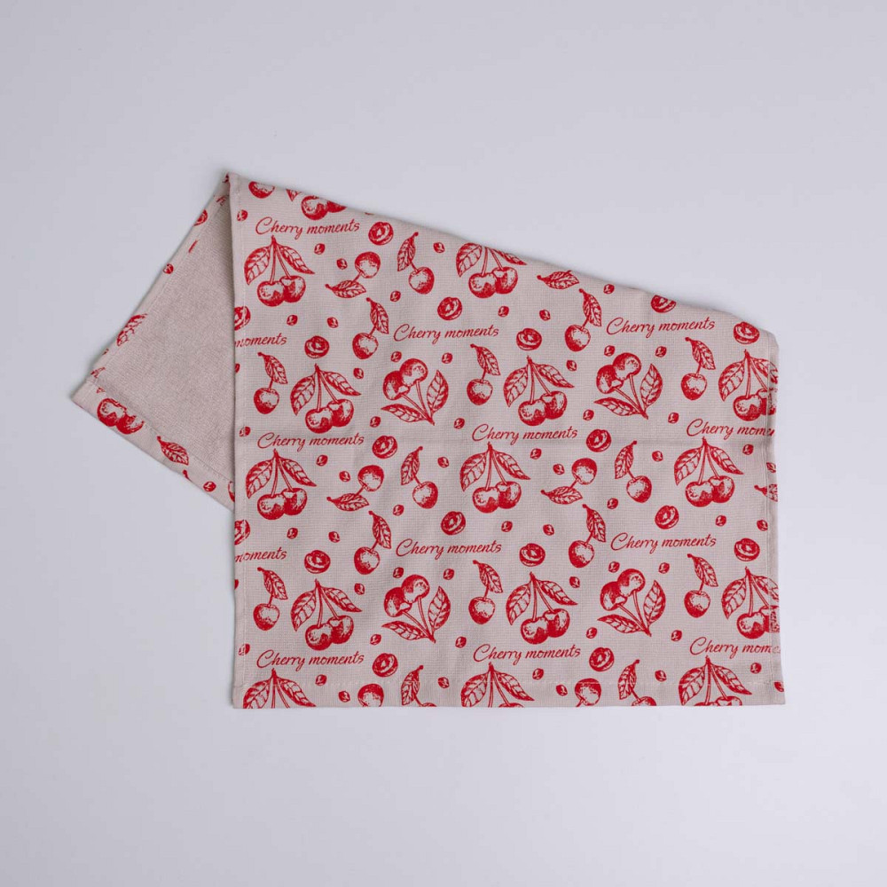Махровий кухонний рушник Вишня 40х60 см 300г/м2 GM Textile (Червоний) Суми - фото 1