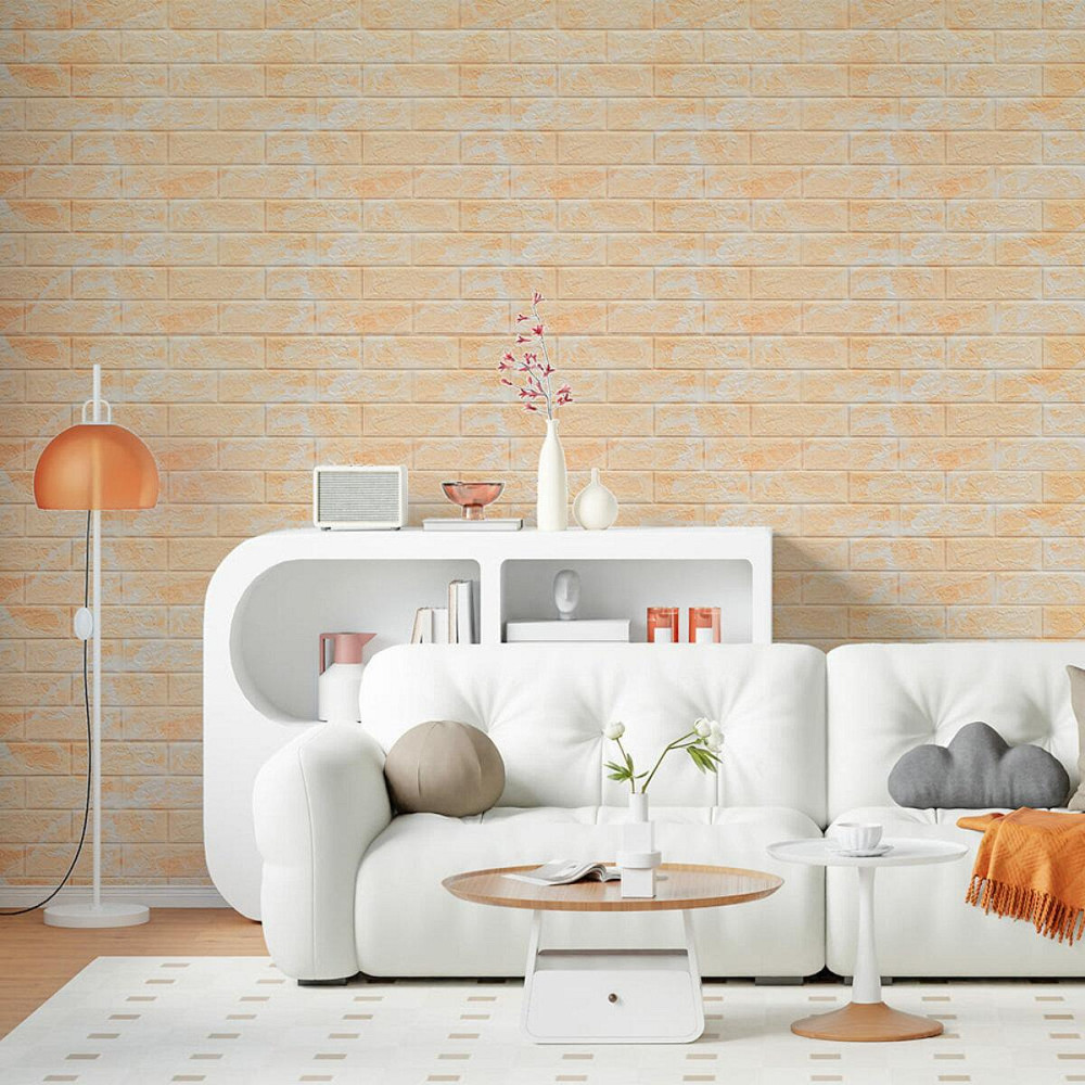 Декоративна самоклеюча панель Мармур бежевий цегла Київ - фото 5