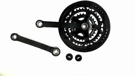 Зірки велосипедні (передні) 28/38/48T (+2 шатуни L-20 см, квадрат, чорні, із захистом) Мукачево