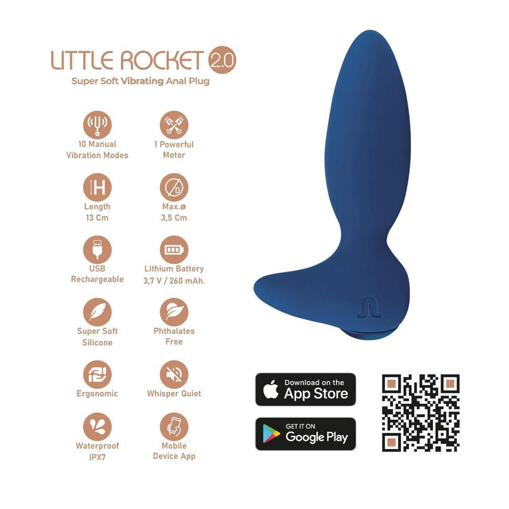 Анальный смарт вибратор Adrien Lastic LITTLE ROCKET 2.0 синий Sex Aura Киев - изображение 9