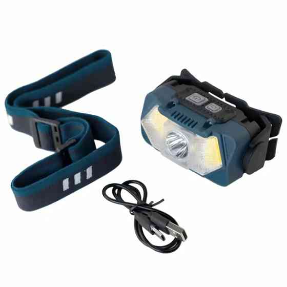 Налобний ліхтар акумуляторний 2 ліхтаря cob червоне світло type-c 660lm Вінниця