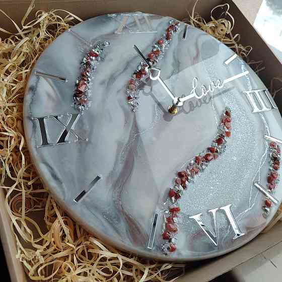 Годинник настінний 40 см з епоксидної смоли Дніпро