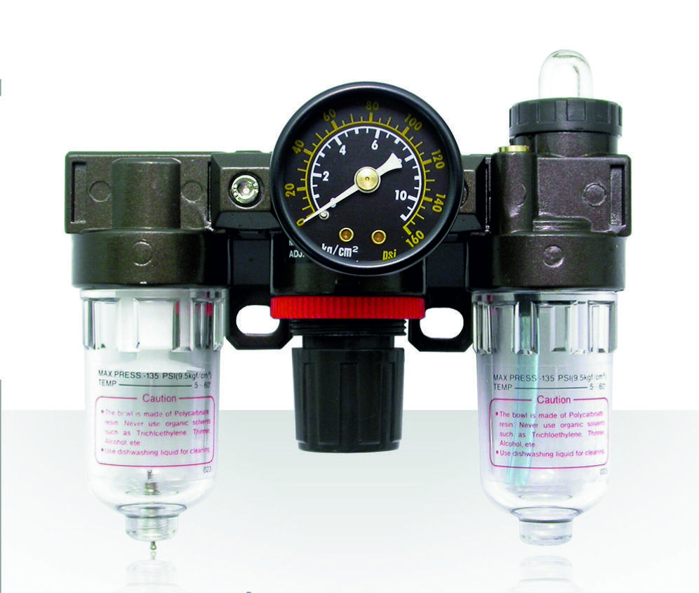 Блок підготовки повітря 1/4" тонкого очищення mini (фільтр + регулятор + маслододавач (0-10bar) Forsage Одеса - фото 1