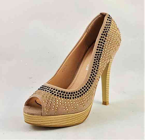 Жіночі Бежеві Туфлі на Каблуку Шпильке Замшеві Модельні (розміри: 36,37,38,39,40,41) — 35-7 Дніпро