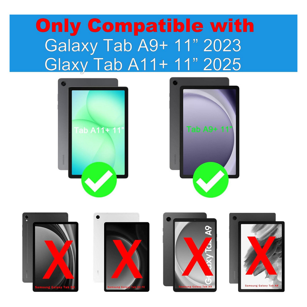 Клавіатурний чохол для Samsung Galaxy Tab A9+ Чорний QWERTZ підсвічування тримач для пера Київ - фото 5