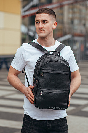 Мужской рюкзак для ноутбука и документов из натуральной кожи Tiding Bag B2-37342A Каменское - изображение 8