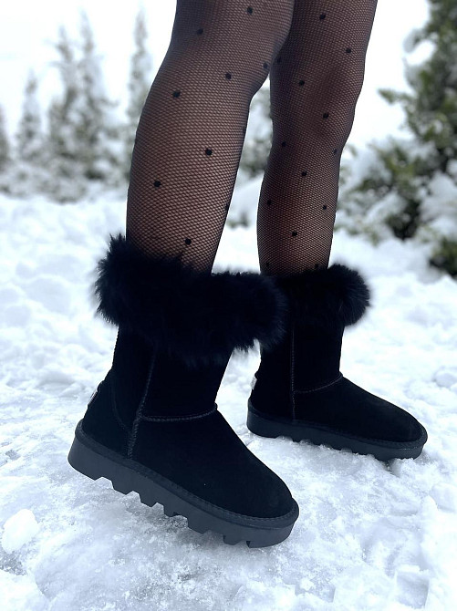 Hengji Угги жіночі HENGJI 5873 чорні (зима, замша натуральна) (5196) 37 Коломия - фото 3