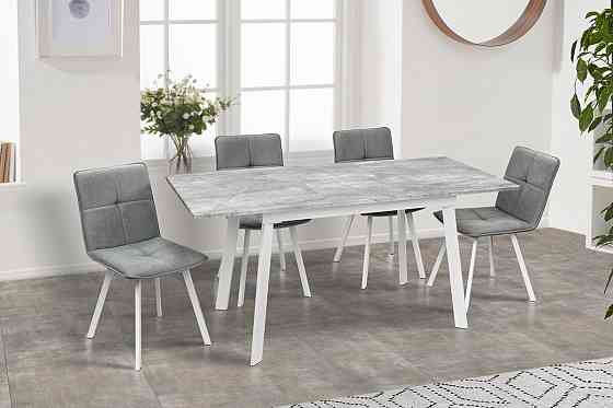 Стіл Етна 120(+40)*75 білий метал/базальт Київ