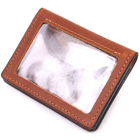 Превосходная обложка на автодокументы в винтажной коже Украина GRANDE PELLE 16712 Светло-коричневая Киев