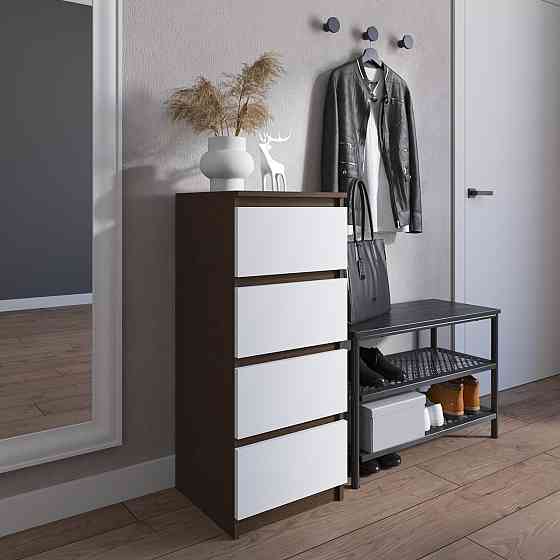 Комод VAYS R-17, на 4 ящика без ручек, узкий, ЛДСП 40×40×98 см - для прихожей, спальни, коридора Львов