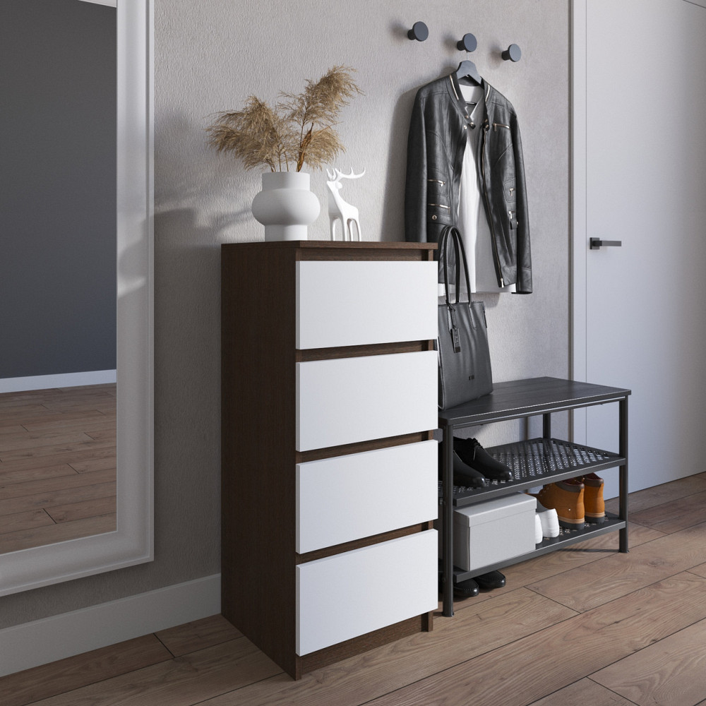 Комод VAYS R-17, на 4 ящика без ручек, узкий, ЛДСП 40×40×98 см - для прихожей, спальни, коридора Львов - изображение 5