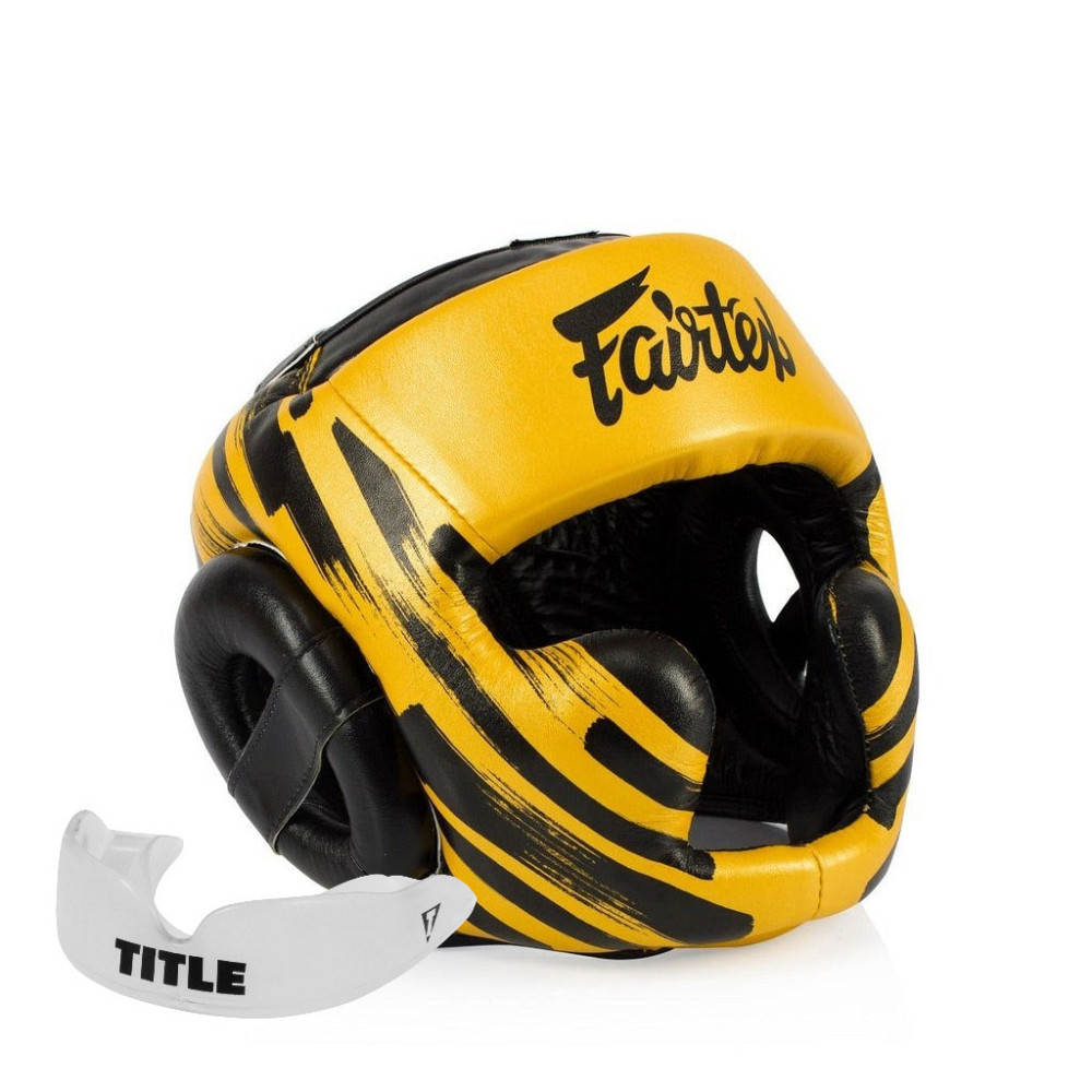 Боксерський шолом Fairtex HG16 Gold L Каменское - изображение 1
