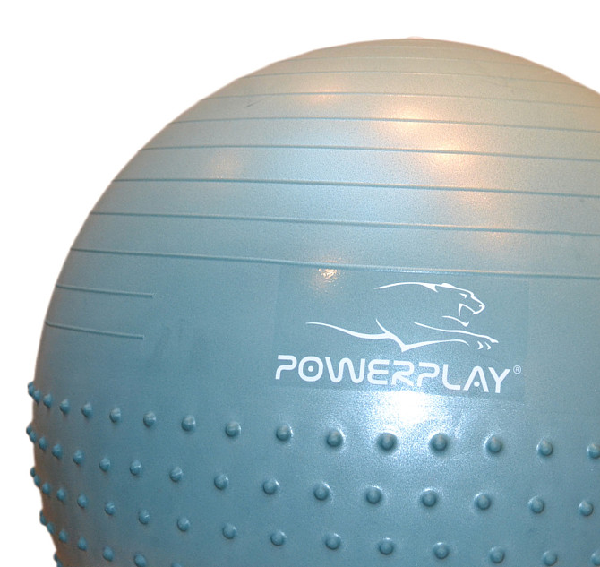 М'яч для фітнесу (фітбол) напівмасажний PowerPlay 4003 Ø65 cm Gymball Зелений + помпа Кам'янське - фото 9