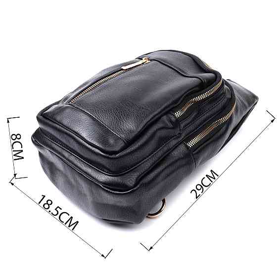 Практична слінг сумка для жінок з екошкіри Vintage 22748 Чорний Київ